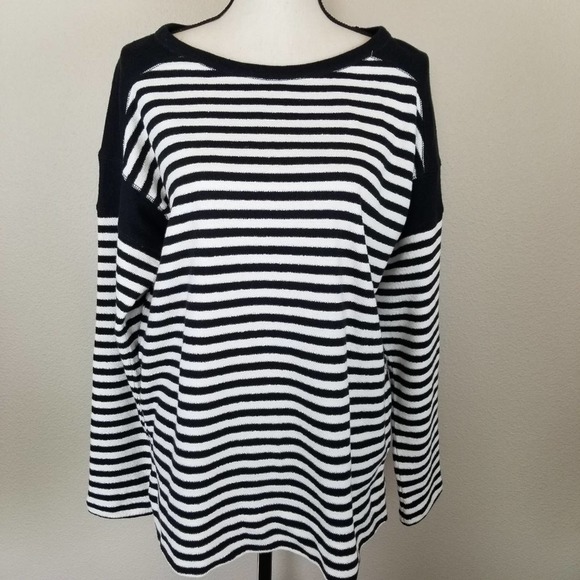 Chaps Tops - Chaps French Terry Striped Tunic